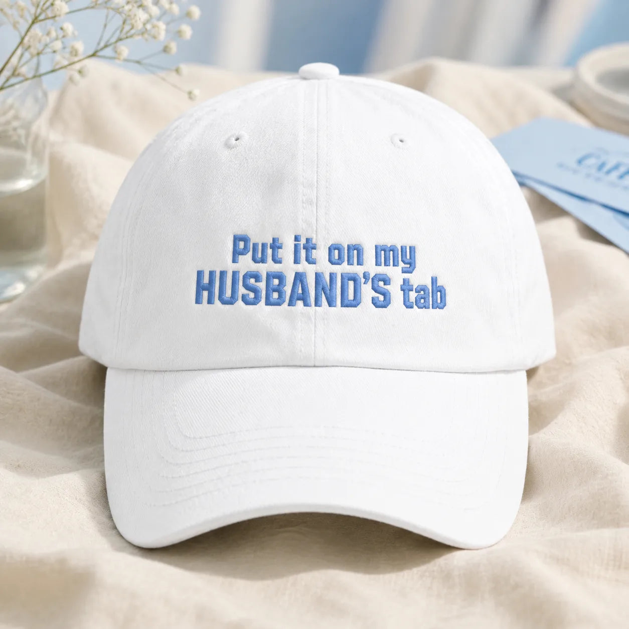Put It On My Husband's Tab Washed Cap - washed cap - lifestyle