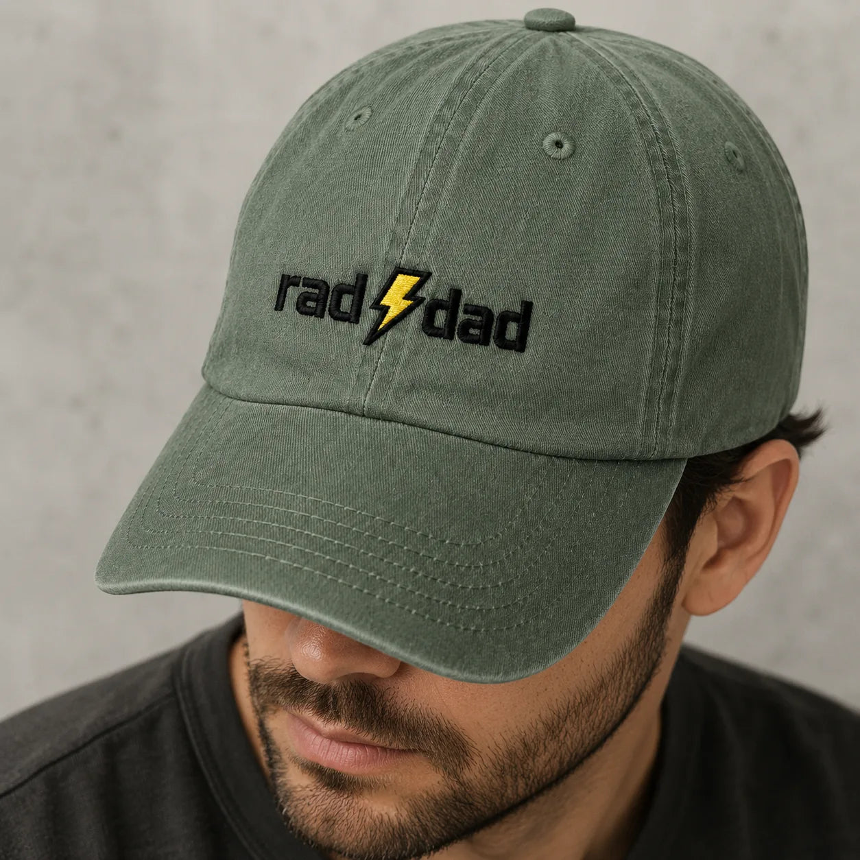 Rad Dad Baseball Cap - washed cap - detail