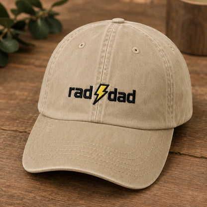 Rad Dad Baseball Cap - washed cap - side view