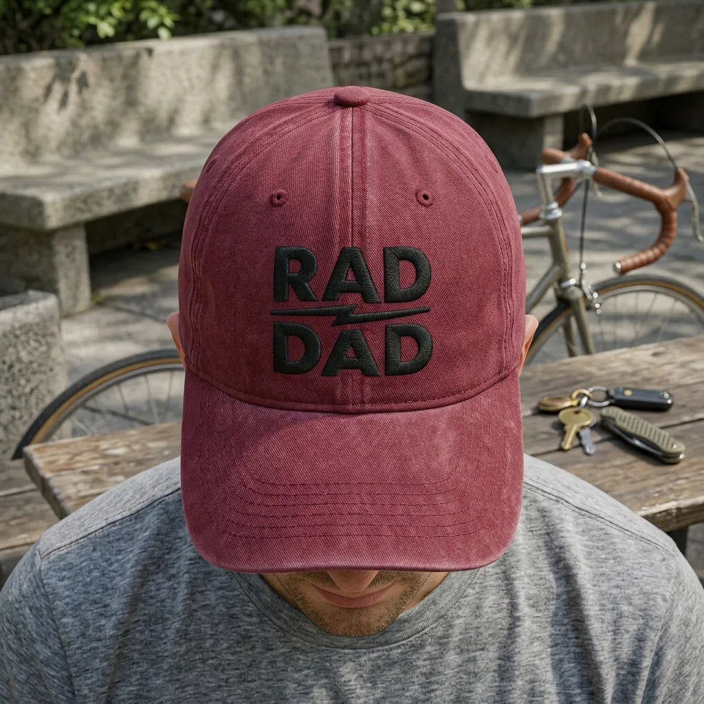 Rad Dad Washed Cap - washed cap - close up