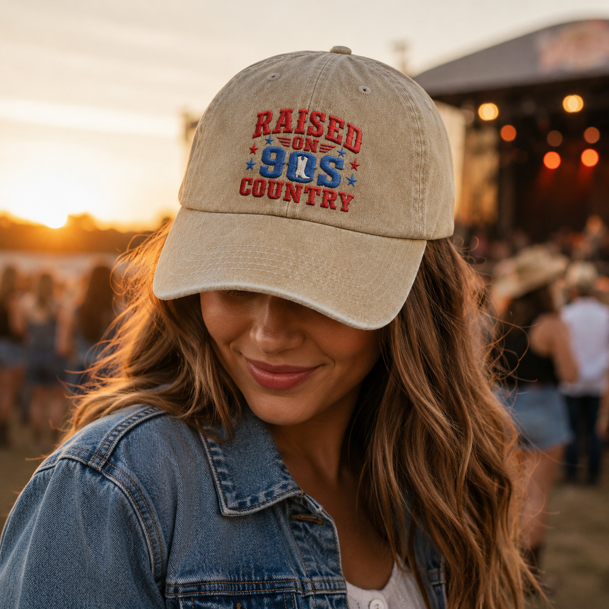 Raised on 90s Country Washed Cap - Washed Cap - side view