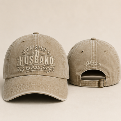 Raising My Husband Washed Cap - Washed Cap - front view