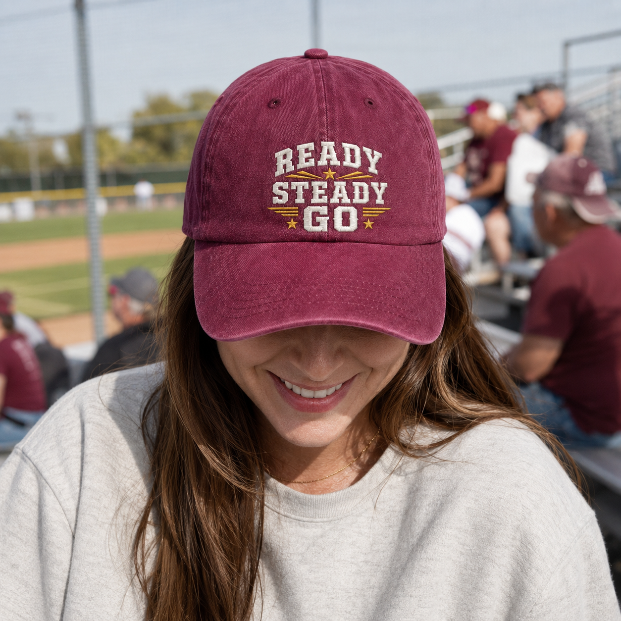 Ready Steady Go Embroidered Washed Cap - Washed Cap - lifestyle