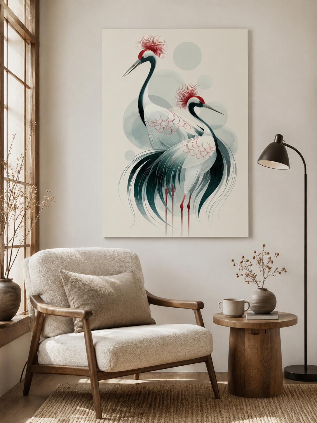 Red-Crowned Crane Wall Decor - Wall Art Decor - packaging - red-crowned crane wall decor, Japanese crane poster