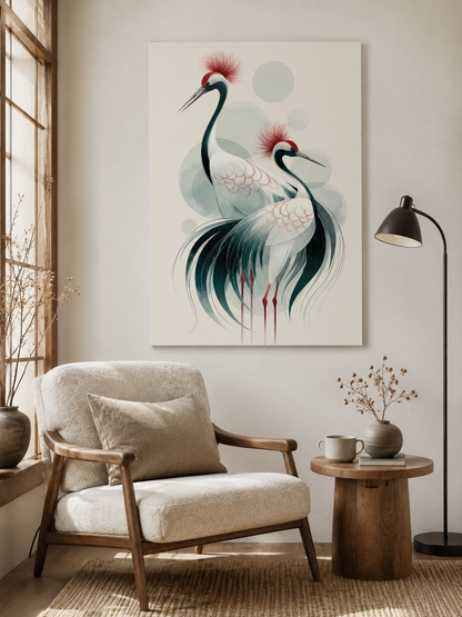 Red-Crowned Crane Wall Decor - Wall Art Decor - packaging - red-crowned crane wall decor, Japanese crane poster
