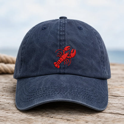 Red Lobster Embroidered Washed Cap - washed cap - detail