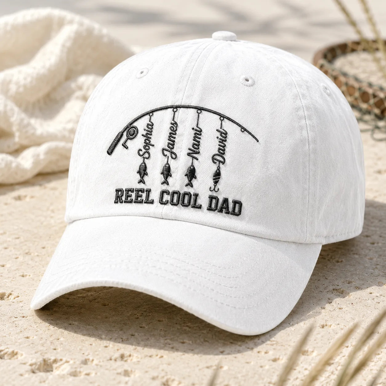 Reel Cool Dad Angler Washed Cap - washed cap - side view