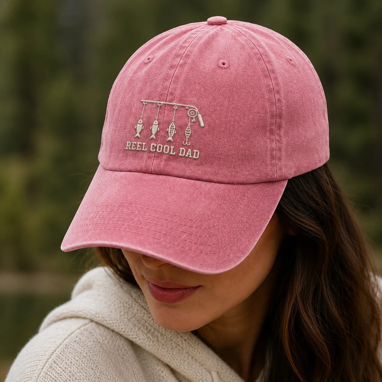 Reel Cool Dad Bait Washed Cap - washed cap - detail
