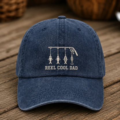 Reel Cool Dad Bait Washed Cap - washed cap - side view