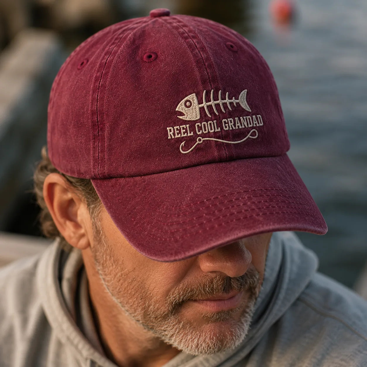 Reel Cool Grandad Washed Cap - washed cap - alternate angle