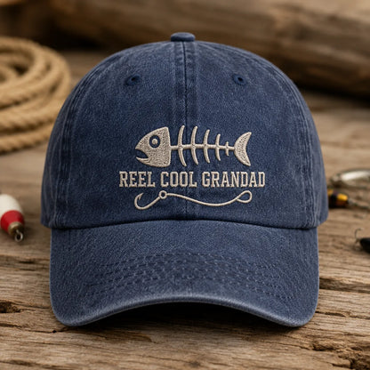 Reel Cool Grandad Washed Cap - washed cap - side view
