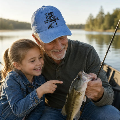 Reel Cool Grandpa Angler Washed Cap - washed cap - lifestyle
