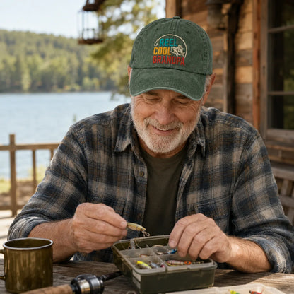 Reel Cool Grandpa Fishing Washed Cap - washed cap - alternate angle