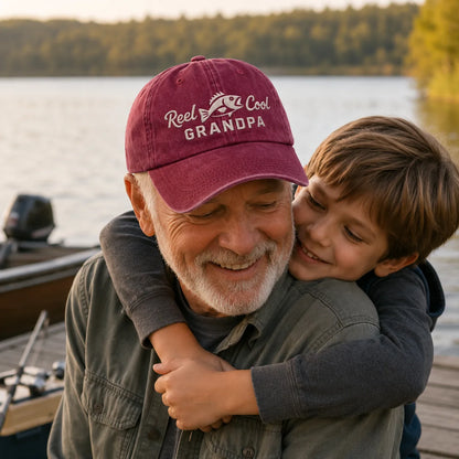 Reel Cool Grandpa Washed Cap Angler - washed cap - alternate angle