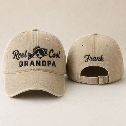 Reel Cool Grandpa Washed Cap Angler - washed cap - front view