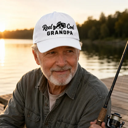 Reel Cool Grandpa Washed Cap Angler - washed cap - side view