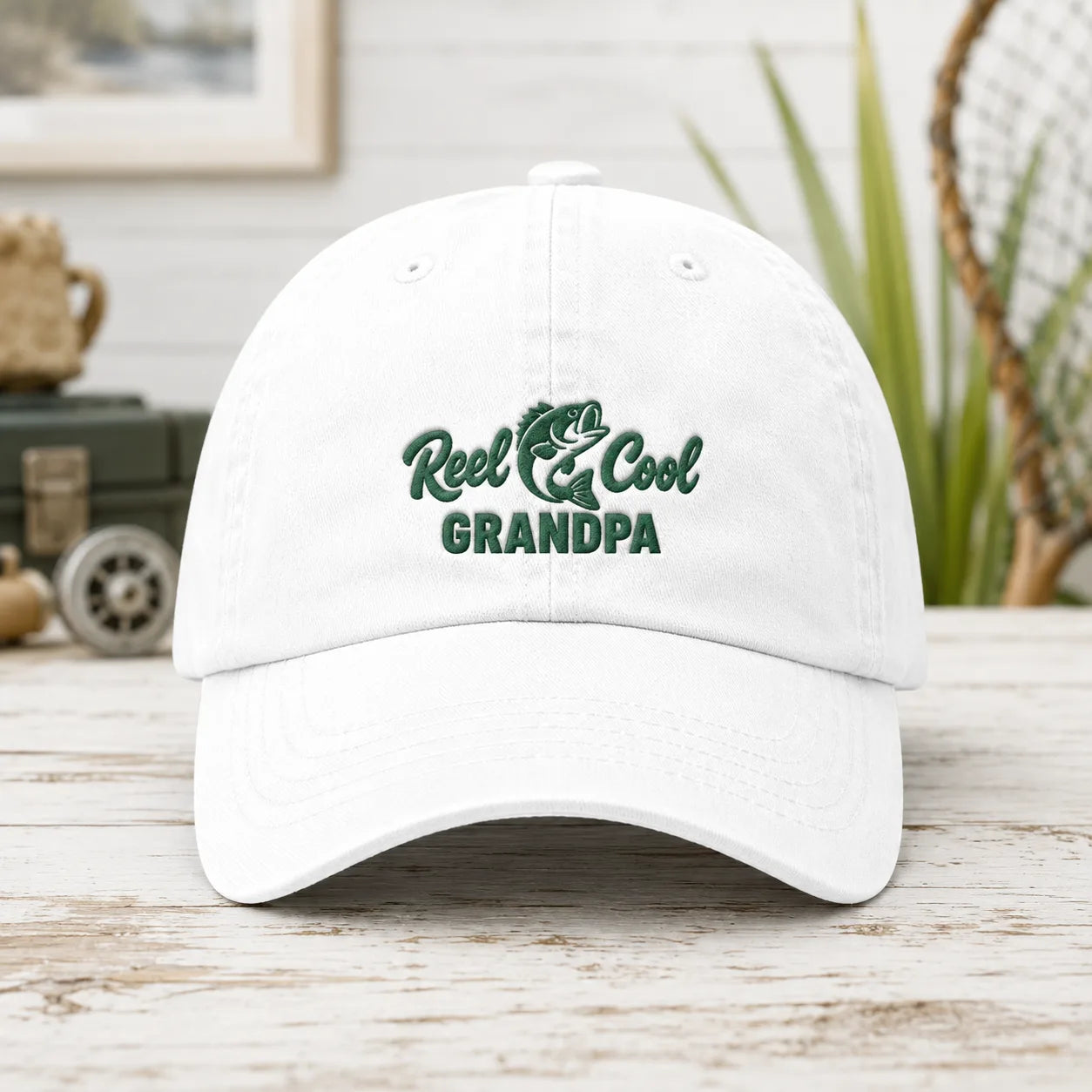 Reel Cool Grandpa Washed Cap - washed cap - front view