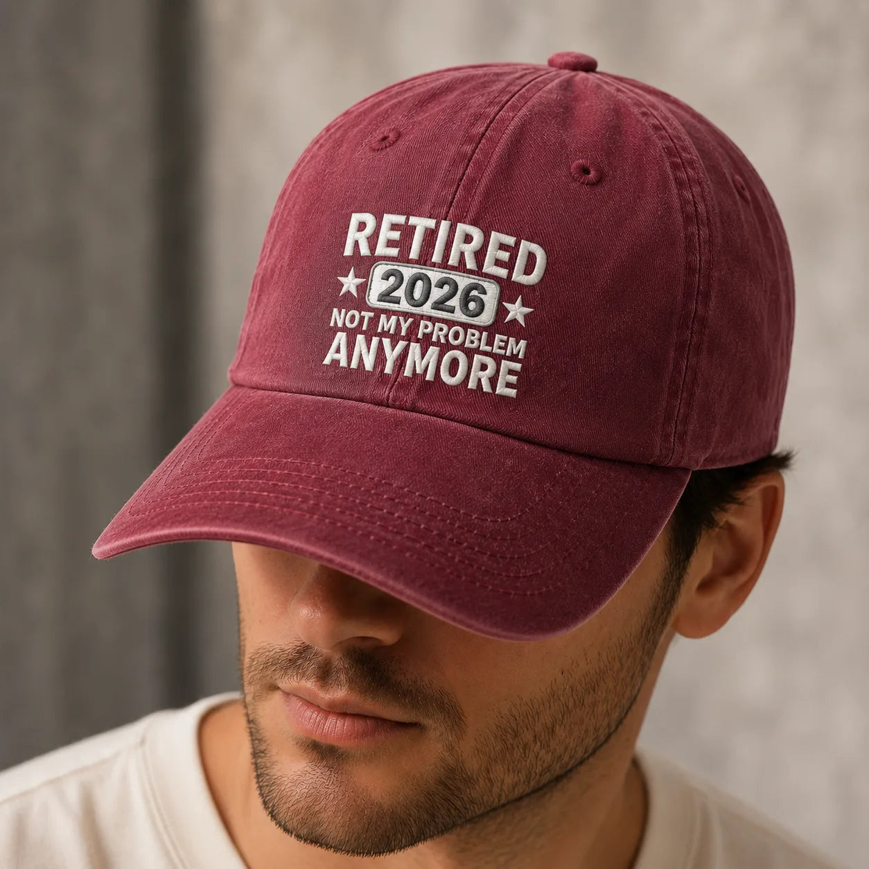 Retired 2026 Not My Problem Anymore Washed Cap - washed cap - alternate angle
