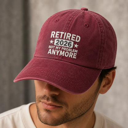 Retired 2026 Not My Problem Anymore Washed Cap - washed cap - alternate angle