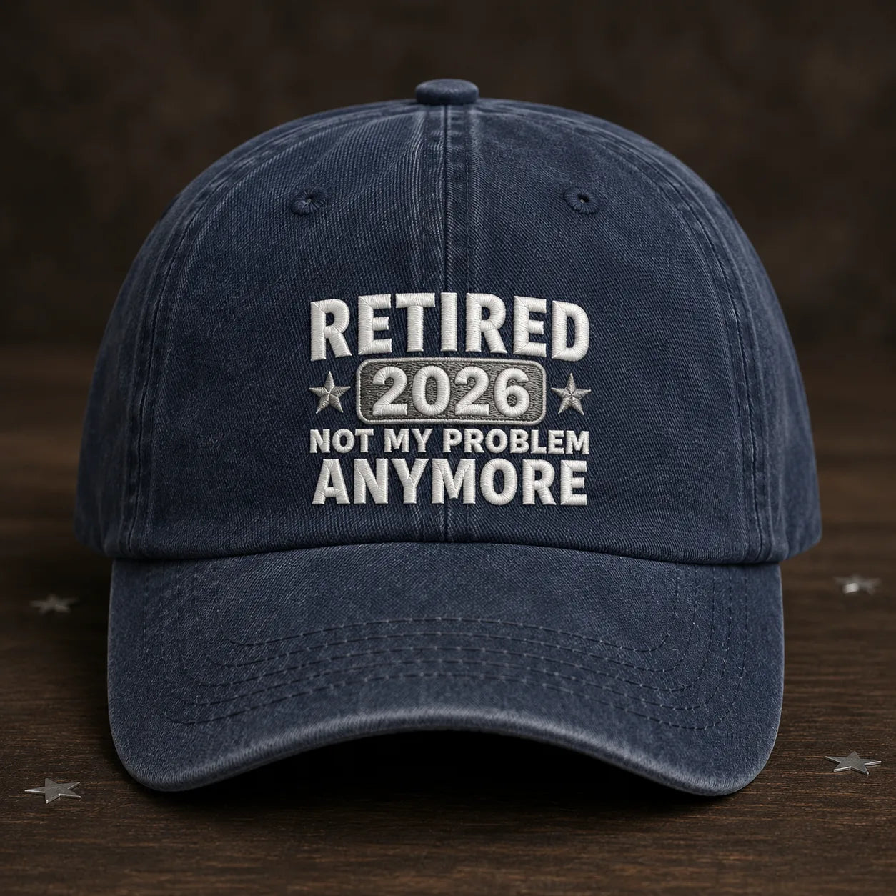 Retired 2026 Not My Problem Anymore Washed Cap - washed cap - front view