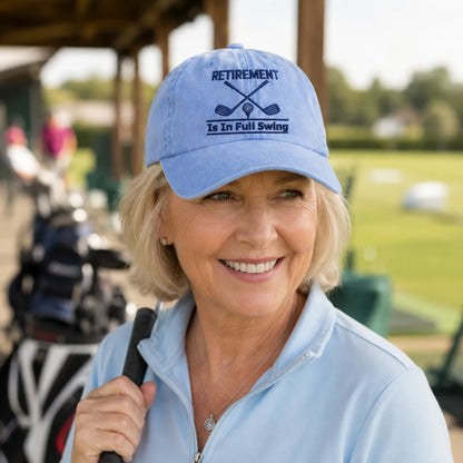 Retirement Is In Full Swing Washed Cap - washed cap - lifestyle