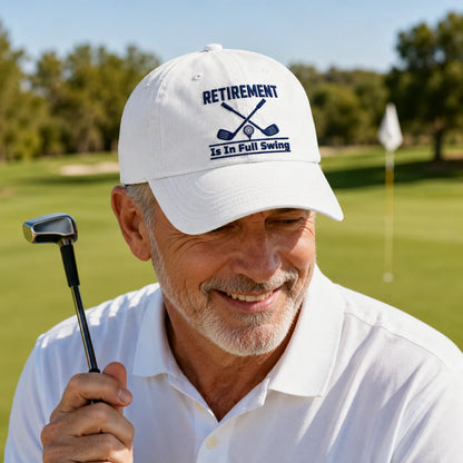 Retirement Is In Full Swing Washed Cap - washed cap - side view