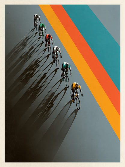 Retro Cycling Poster - Wall Art Decor - front view - retro cycling poster, cycling wall art