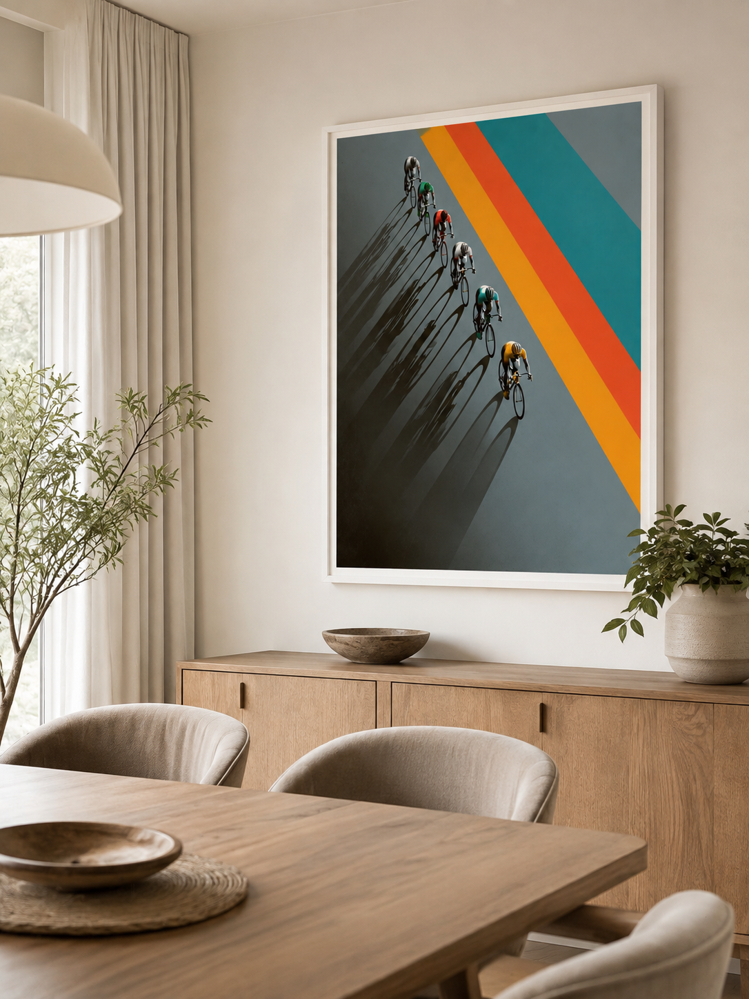 Retro Cycling Poster - Wall Art Decor - detail view - retro cycling poster, cycling wall art