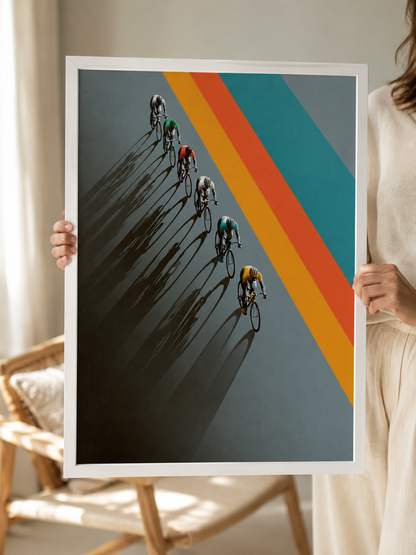 Retro Cycling Poster - Wall Art Decor - close-up - retro cycling poster, cycling wall art