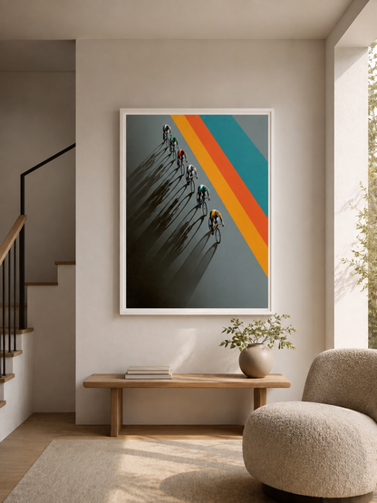 Retro Cycling Poster - Wall Art Decor - alternate angle - retro cycling poster, cycling wall art