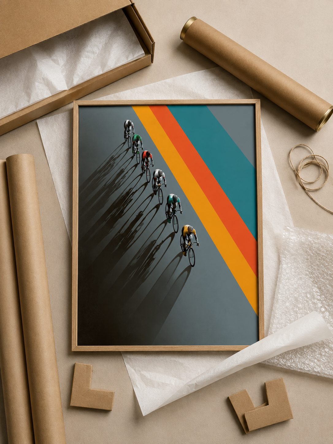 Retro Cycling Poster - Wall Art Decor - detail view - retro cycling poster, cycling wall art
