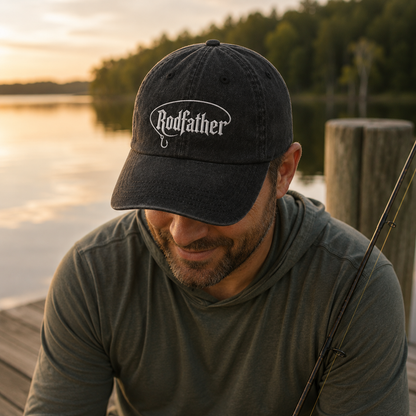 Rodfather Fishing Washed Cap - Washed Cap - side view