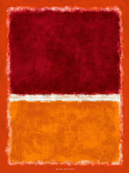Rothko Inspired Crimson Poster - Wall Art Decor - front view - rothko inspired crimson poster, red abstract wall art