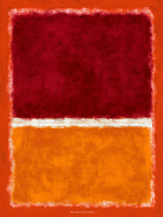 Rothko Inspired Crimson Poster - Wall Art Decor - front view - rothko inspired crimson poster, red abstract wall art