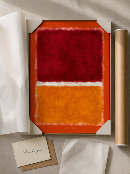 Rothko Inspired Crimson Poster - Wall Art Decor - close-up - rothko inspired crimson poster, red abstract wall art