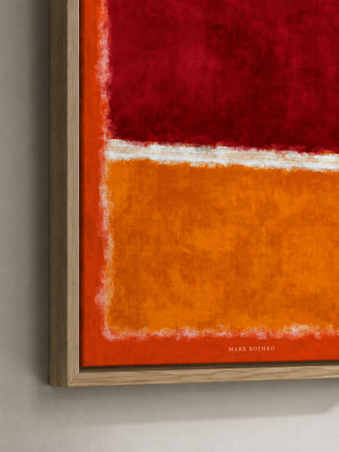 Rothko Inspired Crimson Poster - Wall Art Decor - lifestyle shot - rothko inspired crimson poster, red abstract wall art