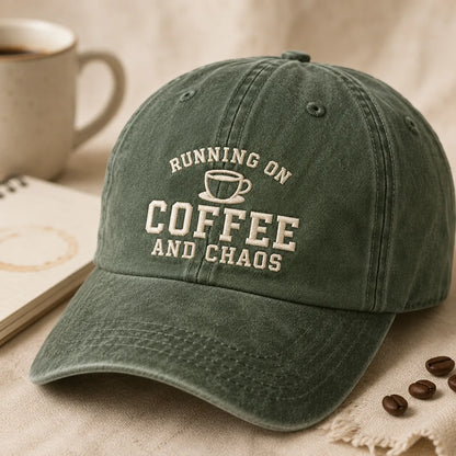 Running On Coffee and Chaos Washed Cap - washed cap - lifestyle