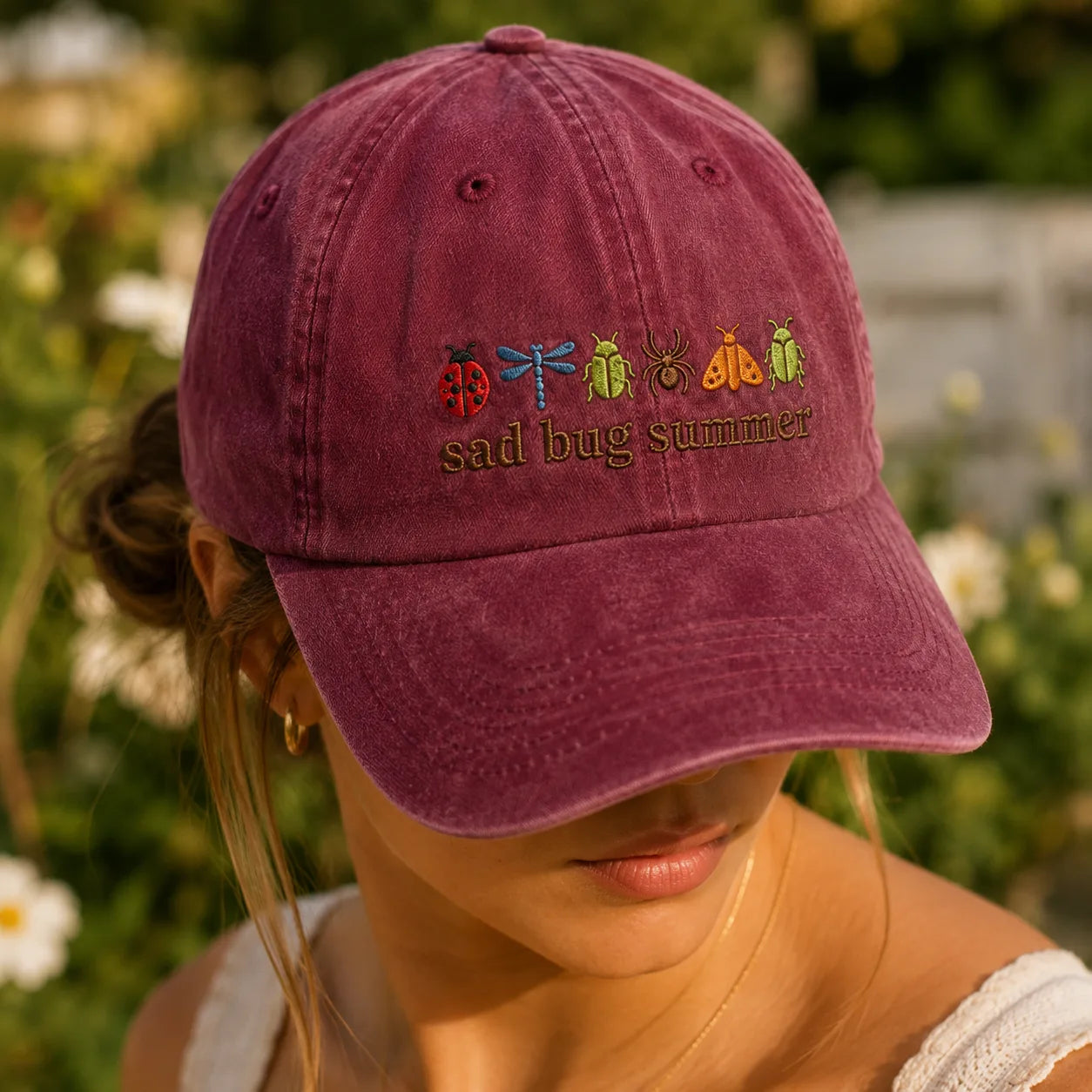 Sad Bug Summer Washed Cap - washed cap - lifestyle
