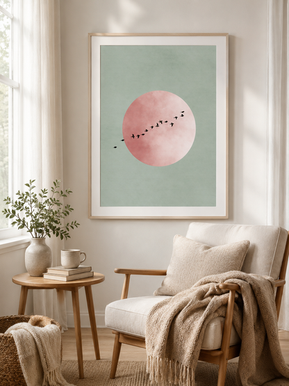 Sage Minimalist Wall Art - Wall Art Decor - packaging - sage minimalist wall art, blush pink wall decor