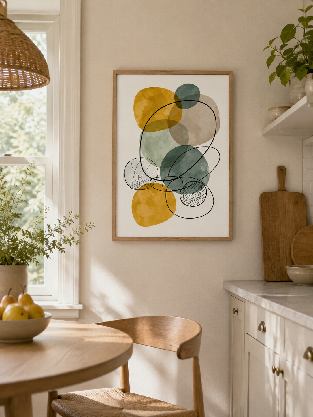 Sage Mustard Abstract Wall Art - Wall Art Decor - packaging - sage mustard abstract wall art, mustard abstract art print