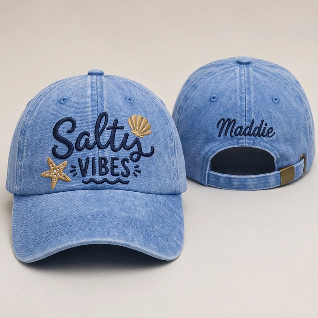 Salty Vibes Washed Cap - Washed Cap - front view