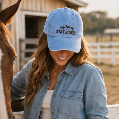 Say Howdy Stay Rowdy Washed Cap - Washed Cap - detail