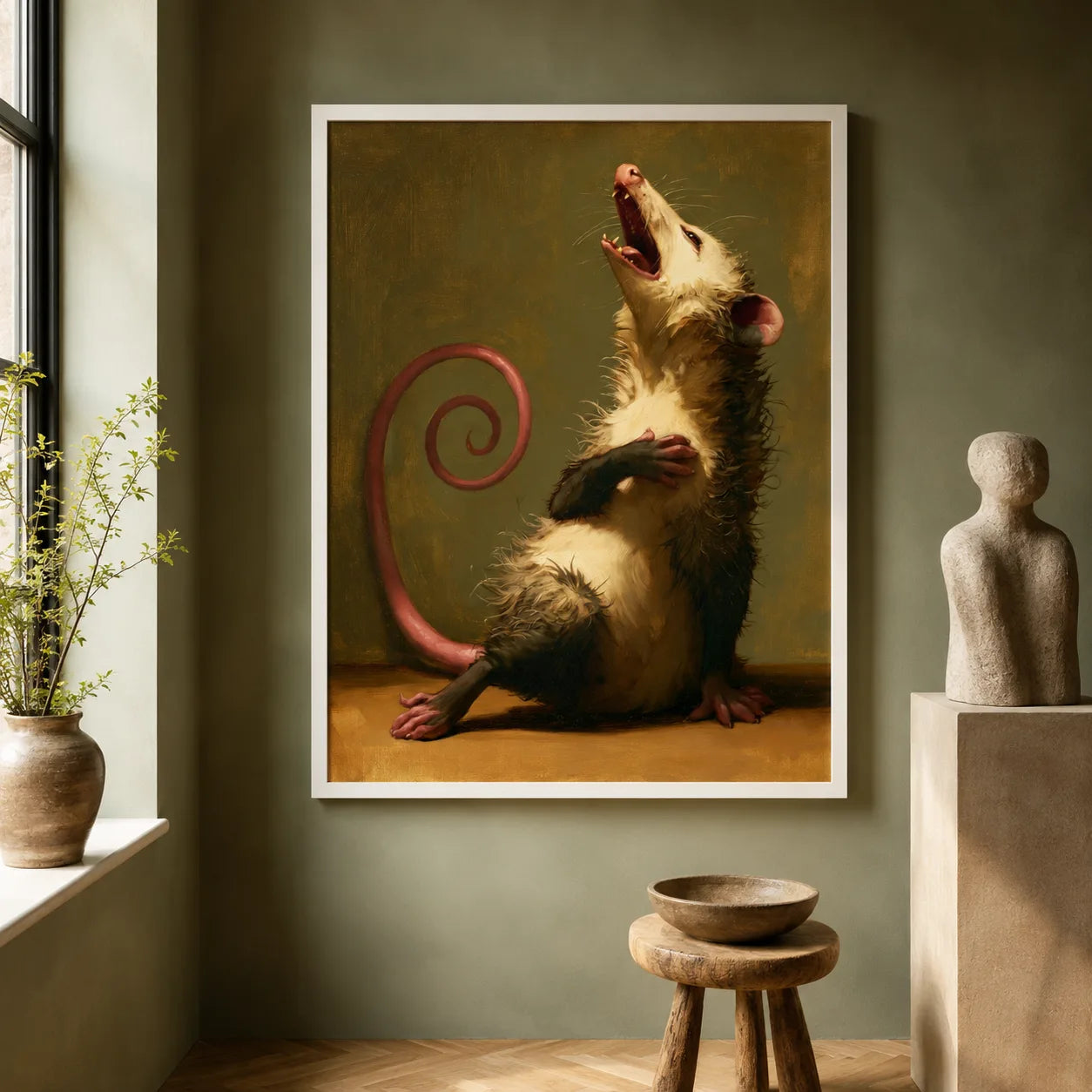 Screaming Opossum Oil Painting Wall Art Decor - Wall Art Decor - view 11