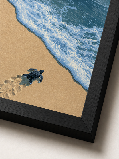 Sea Turtle Wall Art - Wall Art Decor - lifestyle shot - sea turtle art print, coastal turtle wall decor