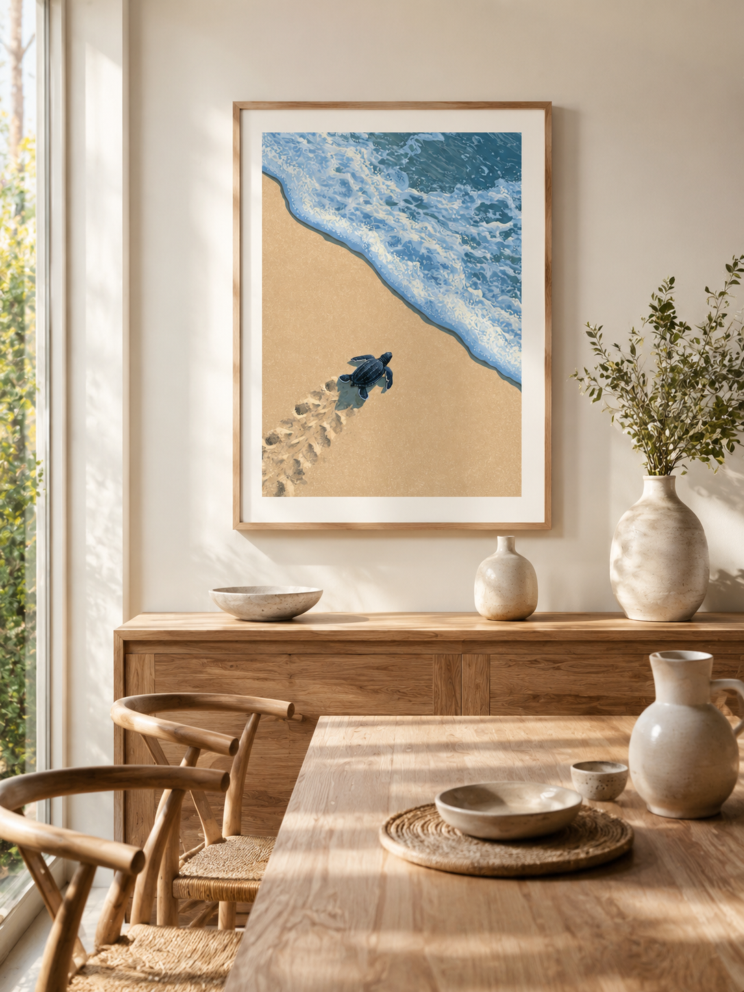 Sea Turtle Wall Art - Wall Art Decor - packaging - sea turtle art print, coastal turtle wall decor