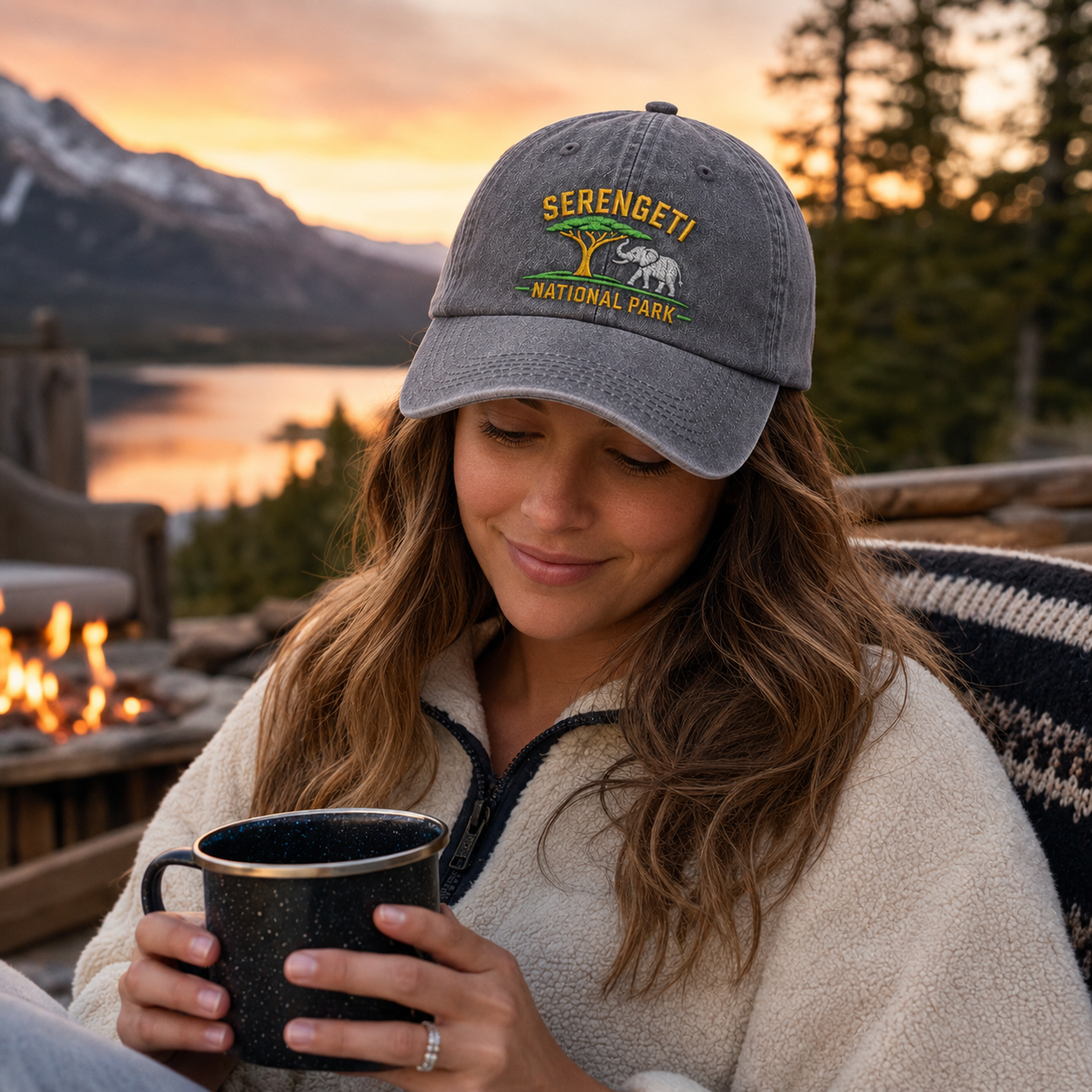 Serengeti National Park Embroidered Washed Cap - Washed Cap - alternate angle