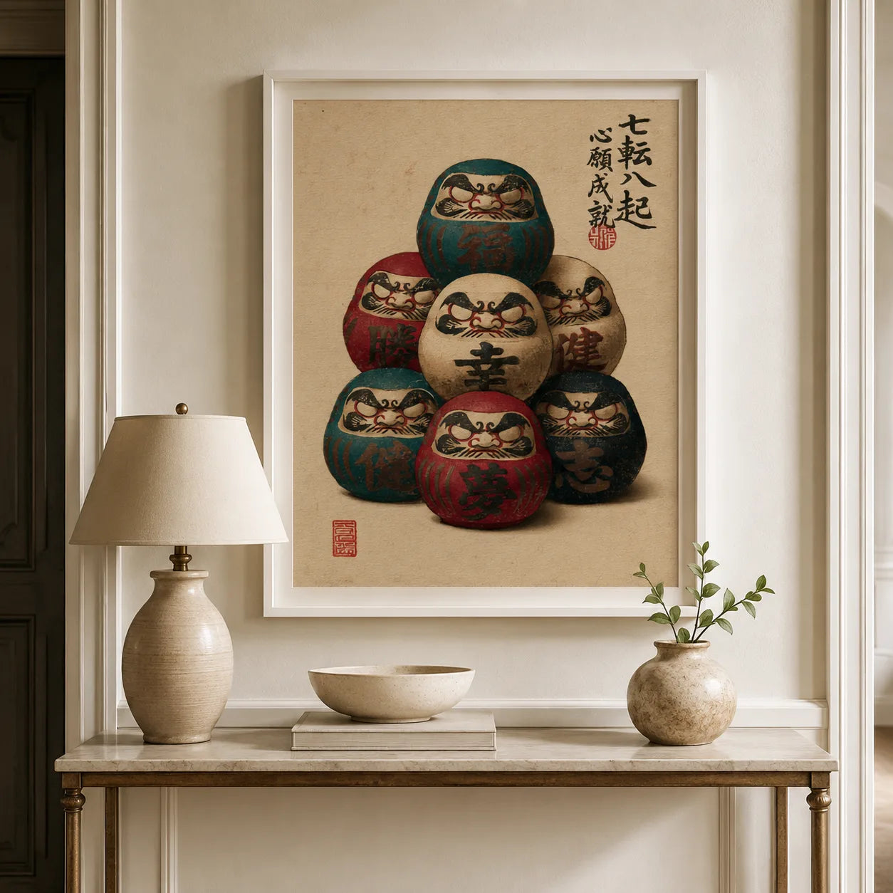 Seven Daruma Dolls Wall Art Decor - Wall Art Decor - view 11