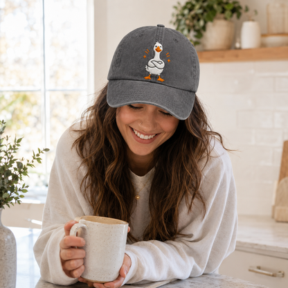 Silly Goose Embroidered Washed Cap - Washed Cap - detail
