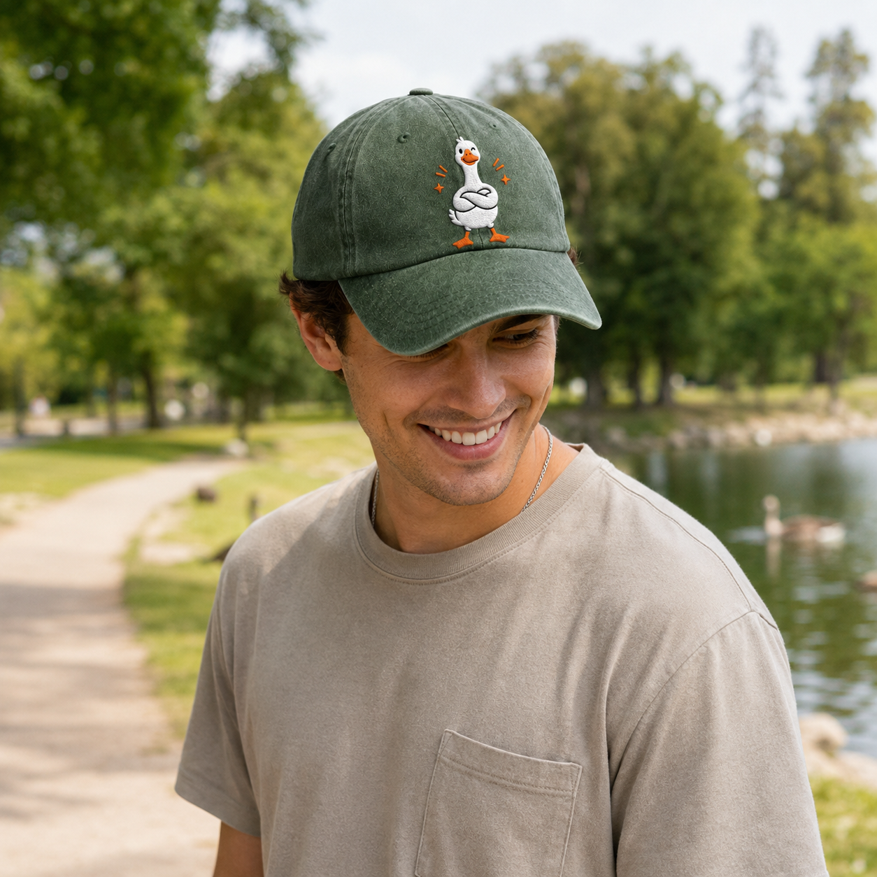 Silly Goose Embroidered Washed Cap - Washed Cap - lifestyle