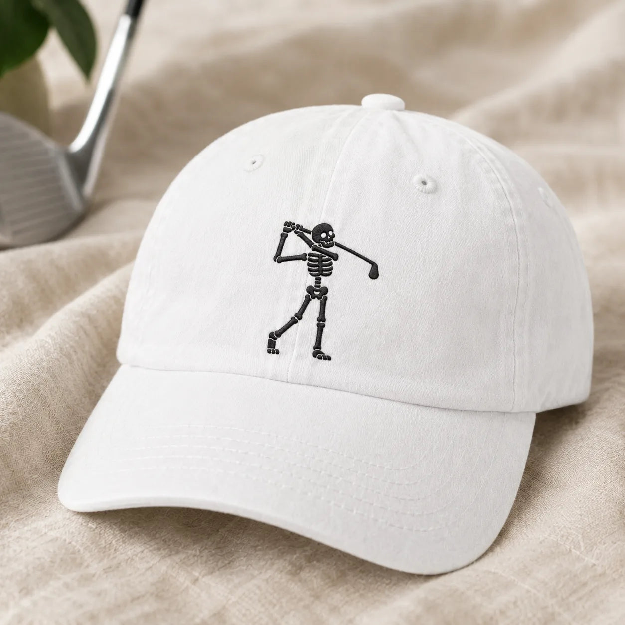 Skeleton Golfer Washed Cap - washed cap - lifestyle